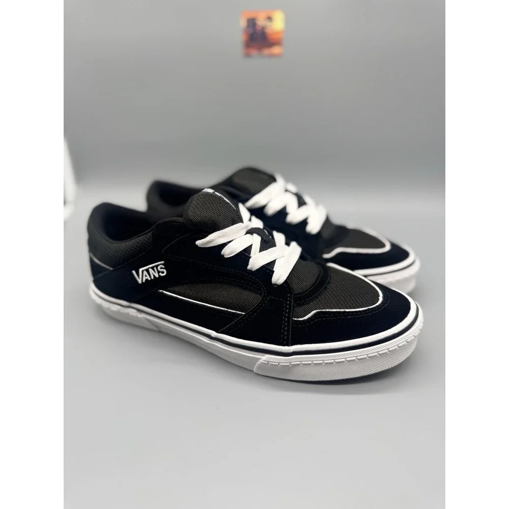 VANS Colson Suede Leather Mesh Shoes Black & White Men's 10.5 NEW